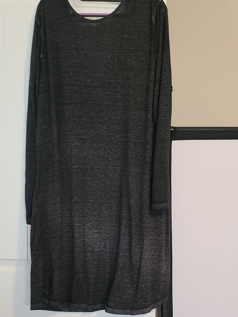 Faded Glory Long Sleeve Tunic Dress in Charcoal Black